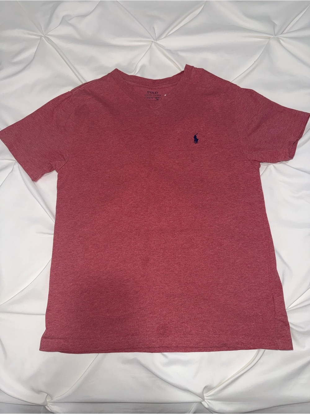 Polo by Ralph Lauren Men’s Crewneck T-Shirt in Heather Red with Navy Pony